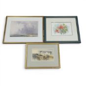 Signed Gordon Dale, framed watercolour landscape titled 'Meerbrook Farm', and framed Acrylic