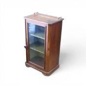 Victorian-style walnut Pier cabinet, featuring a brass rail on top and detailed marquetry. (H:
