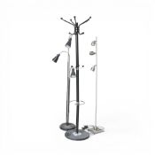 Ikea 3-head Kvart Black Gooseneck floor lamp, with modern floor lamp in a brushed nickel style