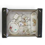 Aynsley China 'Cottage Garden' rectangular bread tray together with miniature assorted teapots,