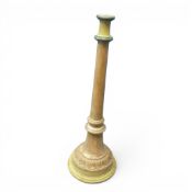 Vintage Italian-style plaster cast lamp base with decorative leaf pattern detailing. Collection/