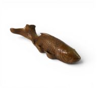 A Cast Bronze model of Koi Carp, length 29.5cm
