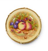 A Rope edged Aynsley Plate in the Orchard Gold design, diameter 27cm, factory mark to rear.