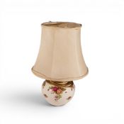 Royal Albert 'Old Country Roses' table lamp base (unchecked) complete with lamp shade.