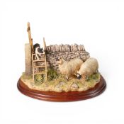 A Border Fine Arts Model, 'Element of surprise', on a wooden plinth, height 18 cm, with