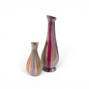 Vintage 1960's Lustre ware Vases to include:- A slender elongated bottleneck silhouette vase
