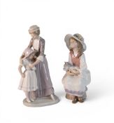 Lladro porcelain figurines to include Solace, model no.5142 and Daydreams, model no.6400. (