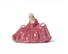 A Royal Doulton early miniature figure Polly Peachum M21 in pink colourway,1934, h.5.5cm