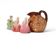 A group of four Royal Doulton figures to include Cissie HN 1808, early version of Rose HN 1368,