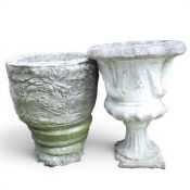Two Reconstituted Stone Planters. Tallest:53cm (2) COURIER OR COLLECTION ONLY