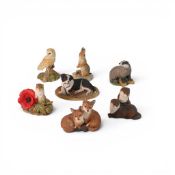 A group of Seven Border Fine Arts Models to include Starry Eyed, Woodland Ramble, Walkies, Water