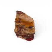 Mookaite jasper quartz showing vibrant red, mustard and purple layers. H:-10cm
