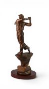 Royal Doulton porcelain gold presentation golfing figure, 2008, h.30cm, boxed with base.