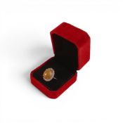18ct white gold set 'kalimaya the' opal & diamond ring size L, stone measures 14mm x 11mm, 5.94g.