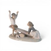 Lladro porcelain figurine, Seesaw, model no.4867. (L: 23cm)