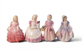 Four Small Royal Doulton Figures to include Dinky Do HN 1678, Rose HN 1368, Tinkle Bell HN 1677 &