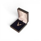 13 Diamond set (1.13ct) necklace in 18ct yellow gold, 45cm wearable length max adjustable. 6.46g.