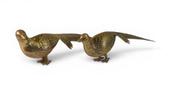 Two Brass Pheasants, biggest length app 40cm.(2)