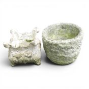 Two Reconstituted Stone Planters. Tallest:- 31cm (2) COURIER OR COLLECTION ONLY