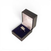 Platinum set 1ct x 15 diamond ring, round & baguette stones. Colour E/F, clarity VS, size N, IGI