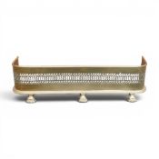 A Decorative Brass And Steel Fire Fender With Claw Feet. H:-25cm x W:-89cm COURIER OR COLLECTION