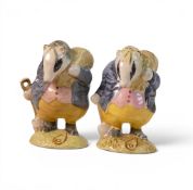 Beswick Beatrix Potter figures Tommy Brock with handle out, BP2 together with handle in version