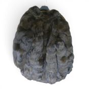 A Vintage Real Fur Jacket possibly Fox in a deep rich chocolate brown colour with front fasteners,