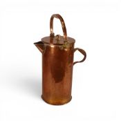 A good quality large Copper Cylindrical shaped covered jug, with measure marks to side, height 47cm.