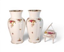 Royal Albert 'Old Country Roses' to include:- Two large Vases together with a boxed ornamental