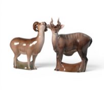 Two Royal Doulton Chatcull series figures, Nyala Antelope HN 2664 together with a Mountain Sheep