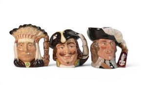 Three Royal Doulton Character jugs to include D'artagnan D6691, North American Indian D 6611 &