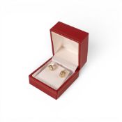 18k gold serenite & diamond set earrings by tomas Rae. With Gemporia certificate. 3.3g.