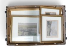 A Selection Of Prints Framed and Mounted Behind Glass Depicting Various Landscapes and Buildings