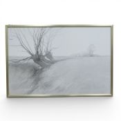 Colin F. Paynton (1946), framed landscape art print featuring bare trees in a minimalist style,