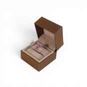 Mawi & Kunzite & 19 diamonds set 18ct white gold ring, size N/O. Unique design by Lorique, 5.37g.