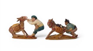 Beswick figures Spaniard pushing donkey ,model 1224 and Spaniard Pulling Donkey 1223. (2)
