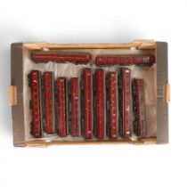A quantity of OO gauge kit built LMS passenger coaches and sleeping cars, some detailed with