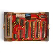 A collection of mainly Hornby OO gauge passenger carriages, freight vans and wagons, all boxed. (1