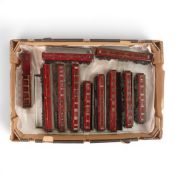 A quantity of OO gauge kit built LMS passenger coaches, dining, kitchen and sleeping cars, some