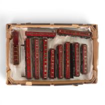 A quantity of OO gauge kit built LMS passenger coaches, dining, kitchen and sleeping cars, some