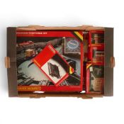 A collection of Hornby OO gauge accessories to include operating turntable set, engine shed,