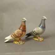 Two Beswick pigeons 1383, in grey and brown (2).