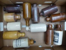 A collection of antique stoneware bottles (1 tray).