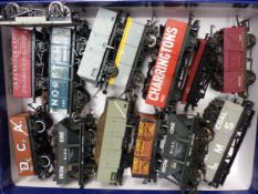A collection of train set rolling stock, including Hornby, Tri-Ang and Mainline (small tray).
