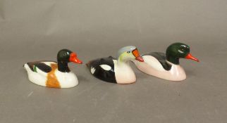 A collection of Beswick ducks to include Shelduck 1527, Goosander 1525 & King Eider 1521 (3)