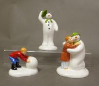 Three boxed Coalport Characters The Snowman figurines The Greeting, The Special Moment and