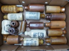 A collection of antique stoneware bottles (1 tray).
