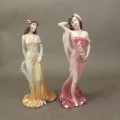 Two limited edition Coalport figurines, Ruby and Topaz, height of tallest 23cm (2).