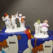 Two boxed Coalport Characters The Snowman figurines All Together Now and The Bashful Blush (2).