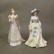 Two limited edition Coalport Femmes Fatales figurines, Emma Hamilton and Empress Josephine, height
